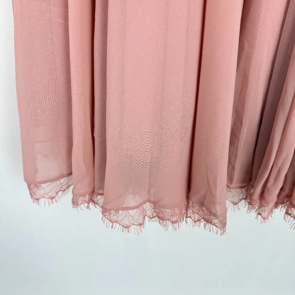 NWT Dress the Population Alicia Mixed Media Midi Dress Blush Pink Size Medium M - Image 5