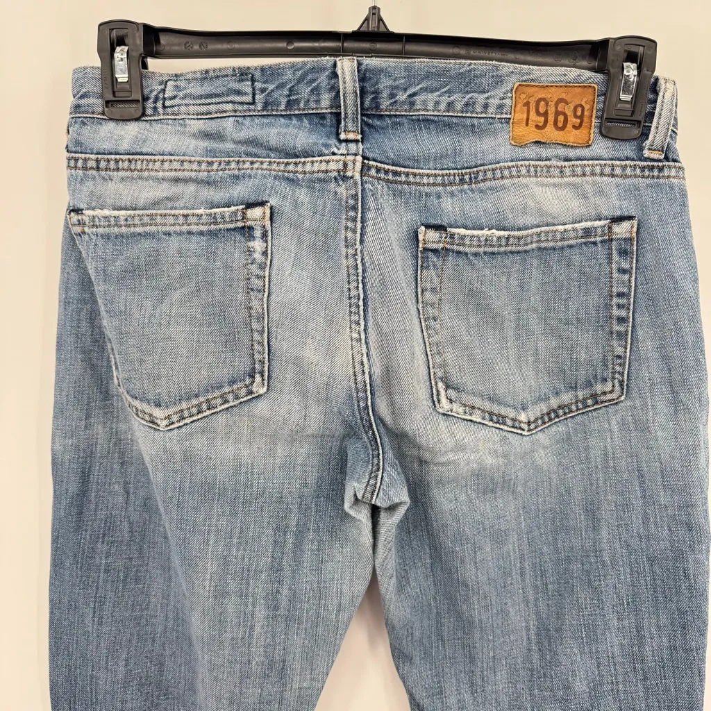 GAP 1969 Vintage Y2K Bootcut Jeans Western Style Distressed Denim Low Rise Sz 6 - Image 3