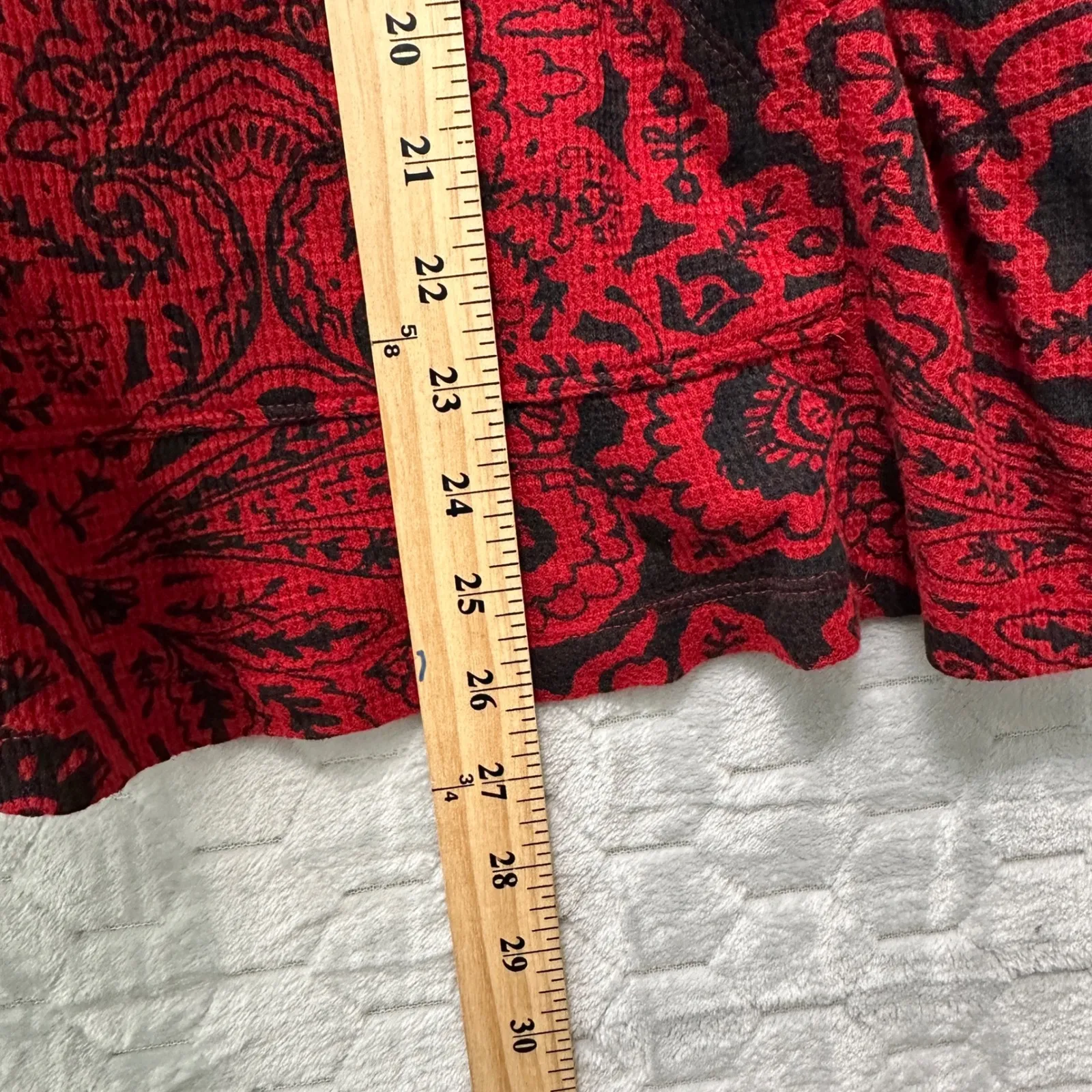 Soft Surroundings Red Black Paisley Cowl Neck Pullover Top XL Boho Lagenlook - Image 6