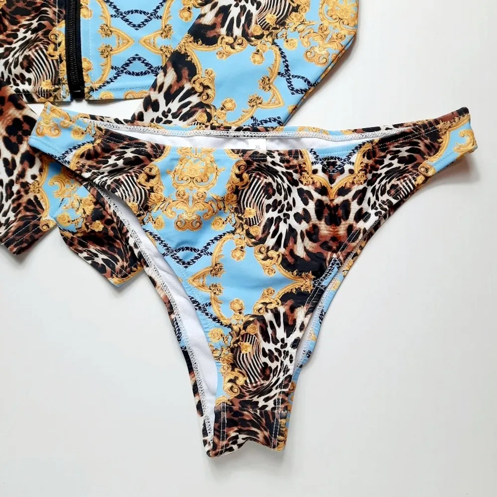 Jingpin 2 Piece Swimsuit Women's XL Bikini Swimwear Casual Cropped Top Bottom - Image 4