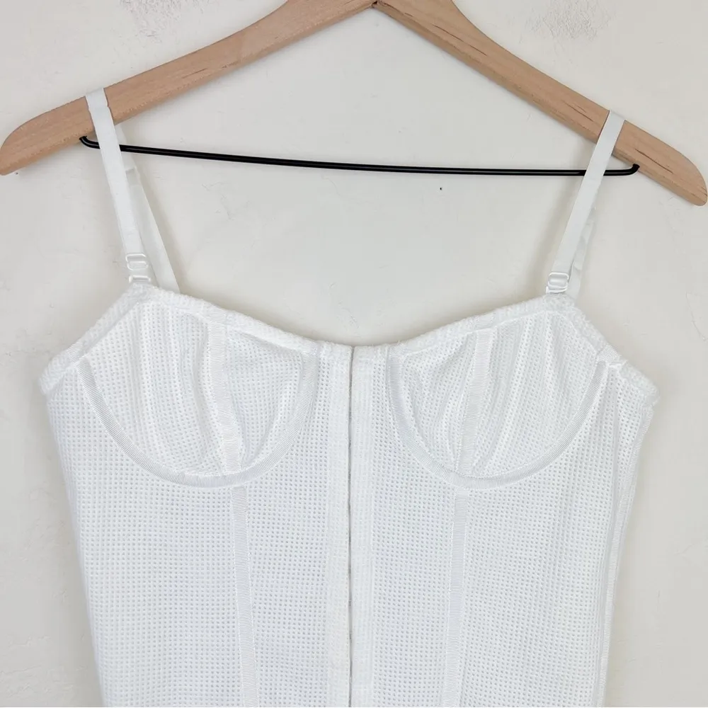 Jonathan Simkhai Paisley Bobbinet Bustier Bodysuit in Parchment Size M - Image 6