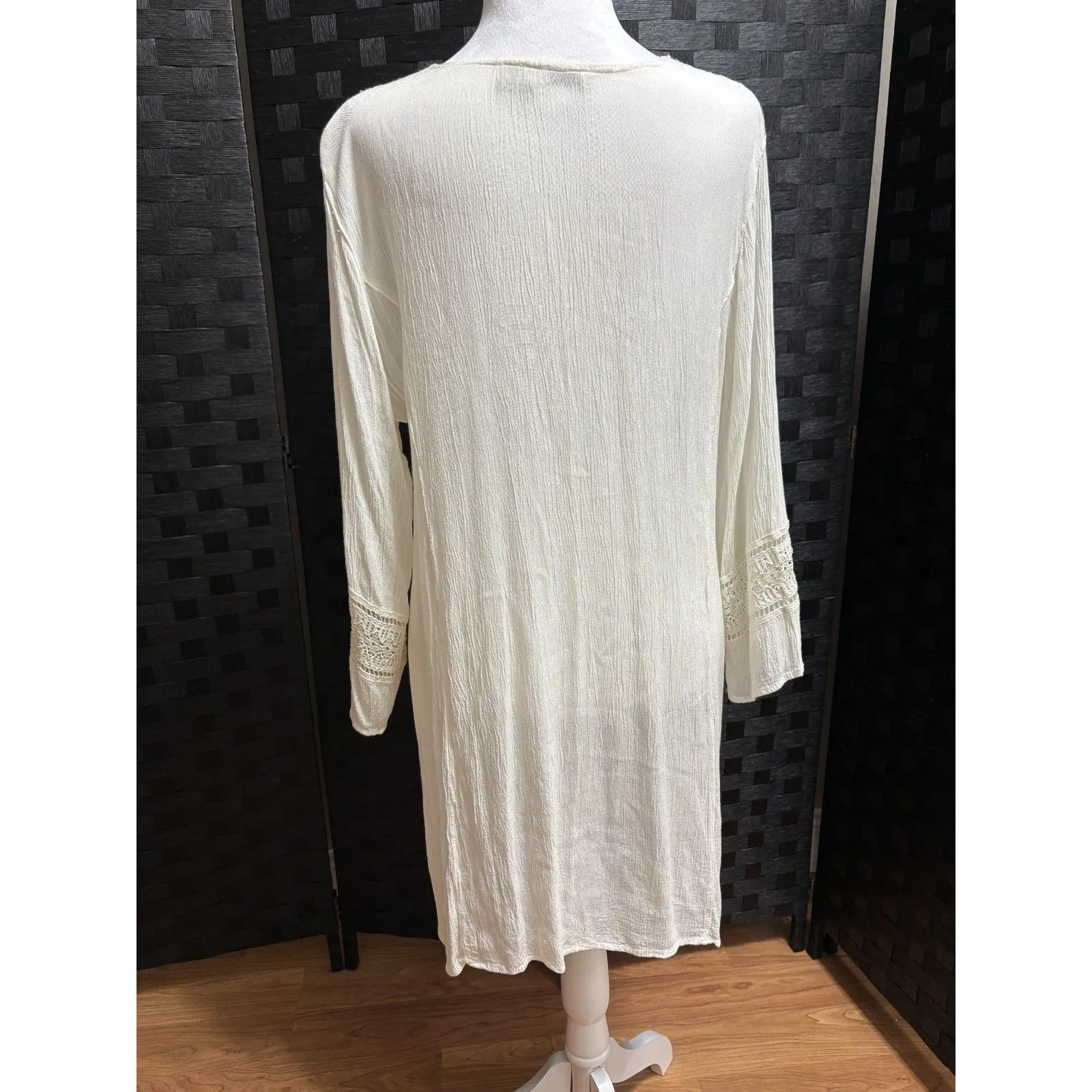 Raya Sun Sundress Cover Up Womens S/M Cream Crochet Beach Festival Vacation Boho - Image 4