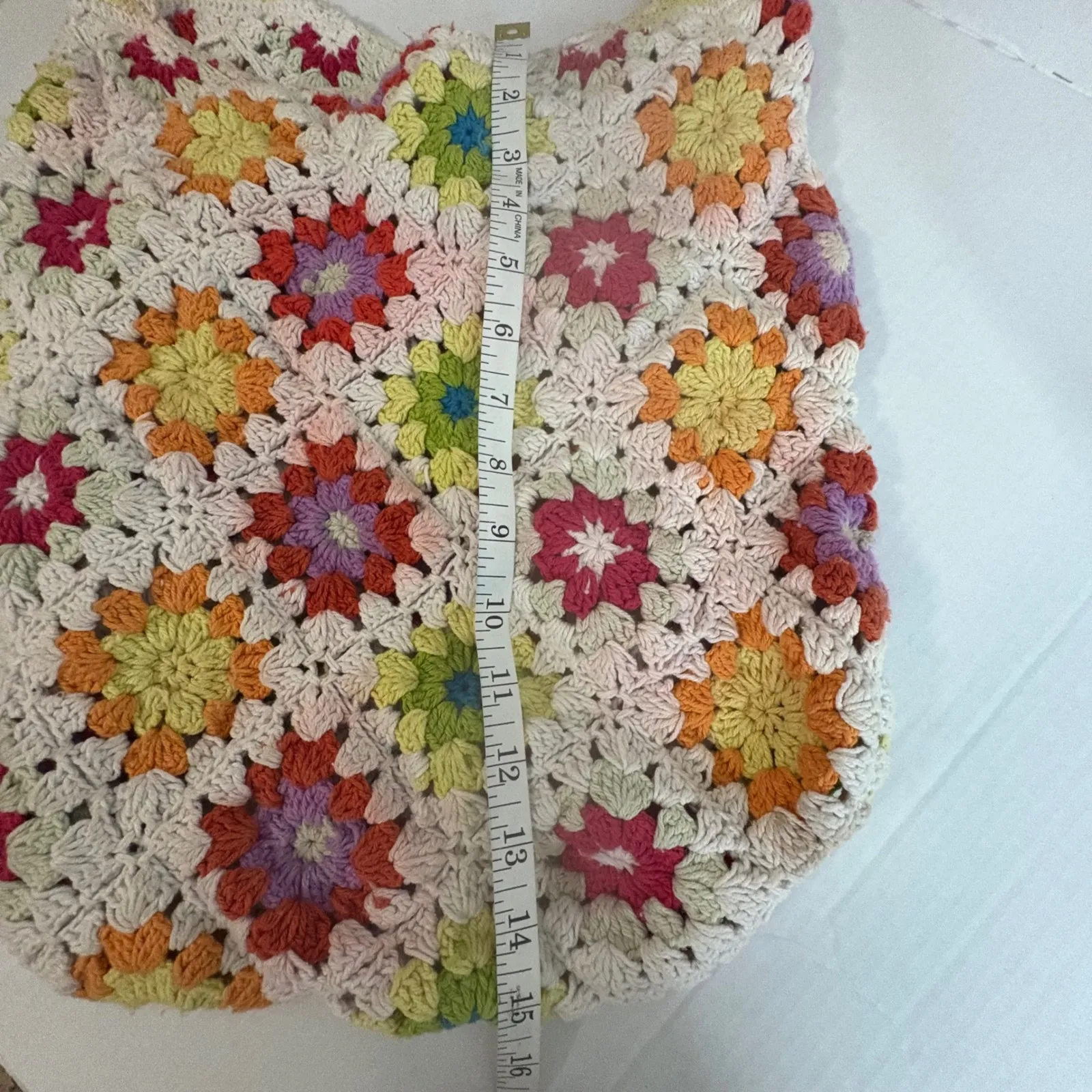 Crochet‎ Granny Square Tote Bag Shoulder Bag Colorful Handmade Hippie Boho - Image 4