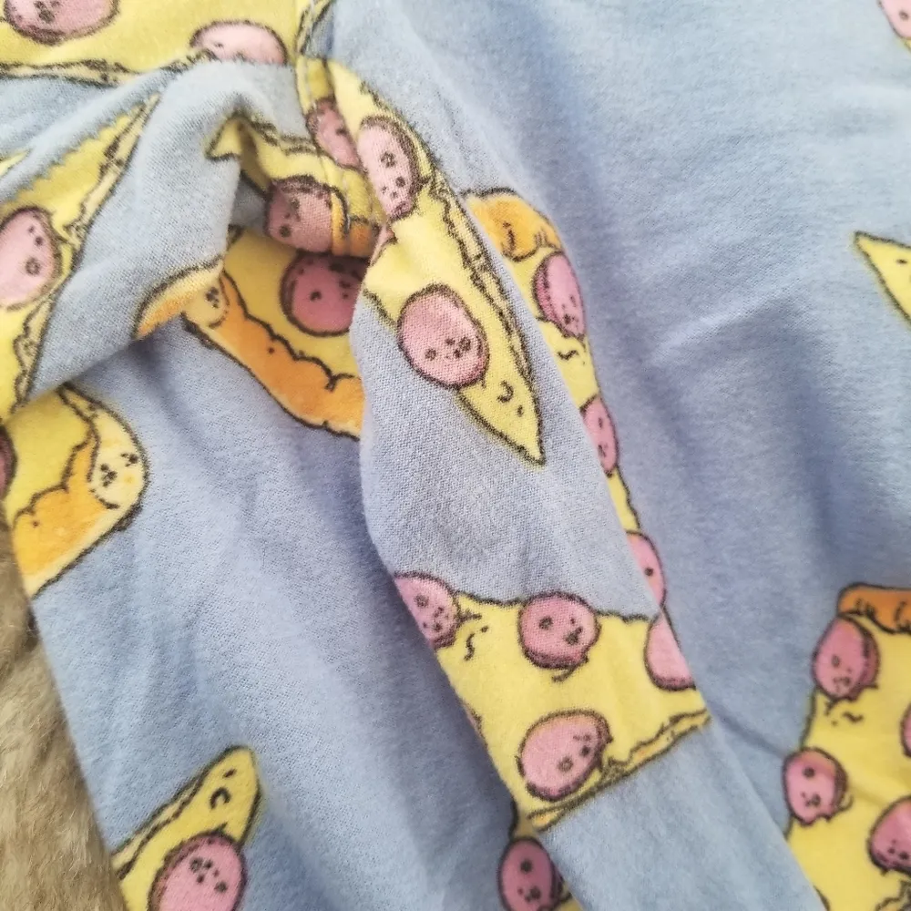 Lularoe Pizza Slice Printed Blue Leggings One Size - Image 2