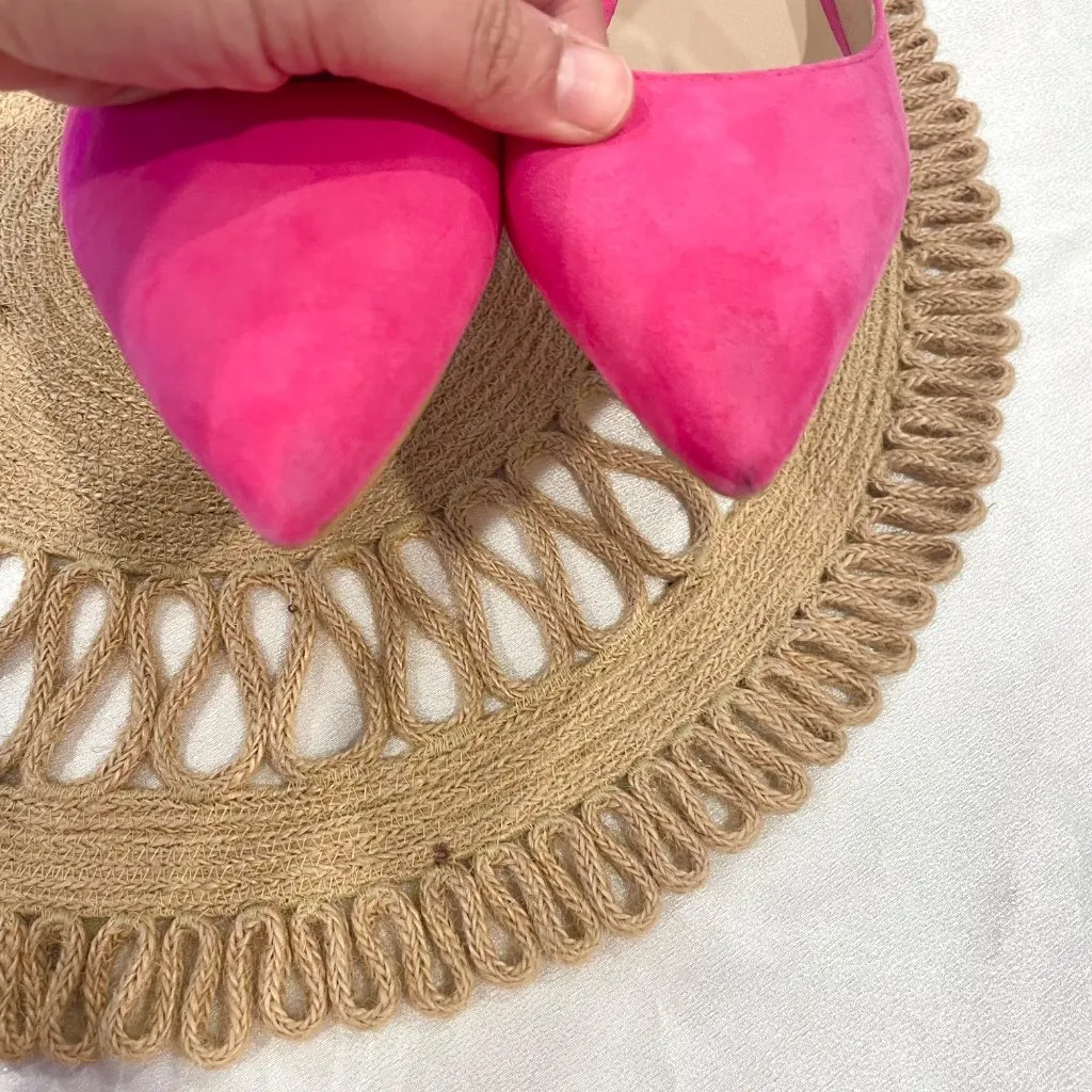 Stuart Weitzman Dazzle 75 Mule Heel Pink Suede Size 7.5 - Image 6