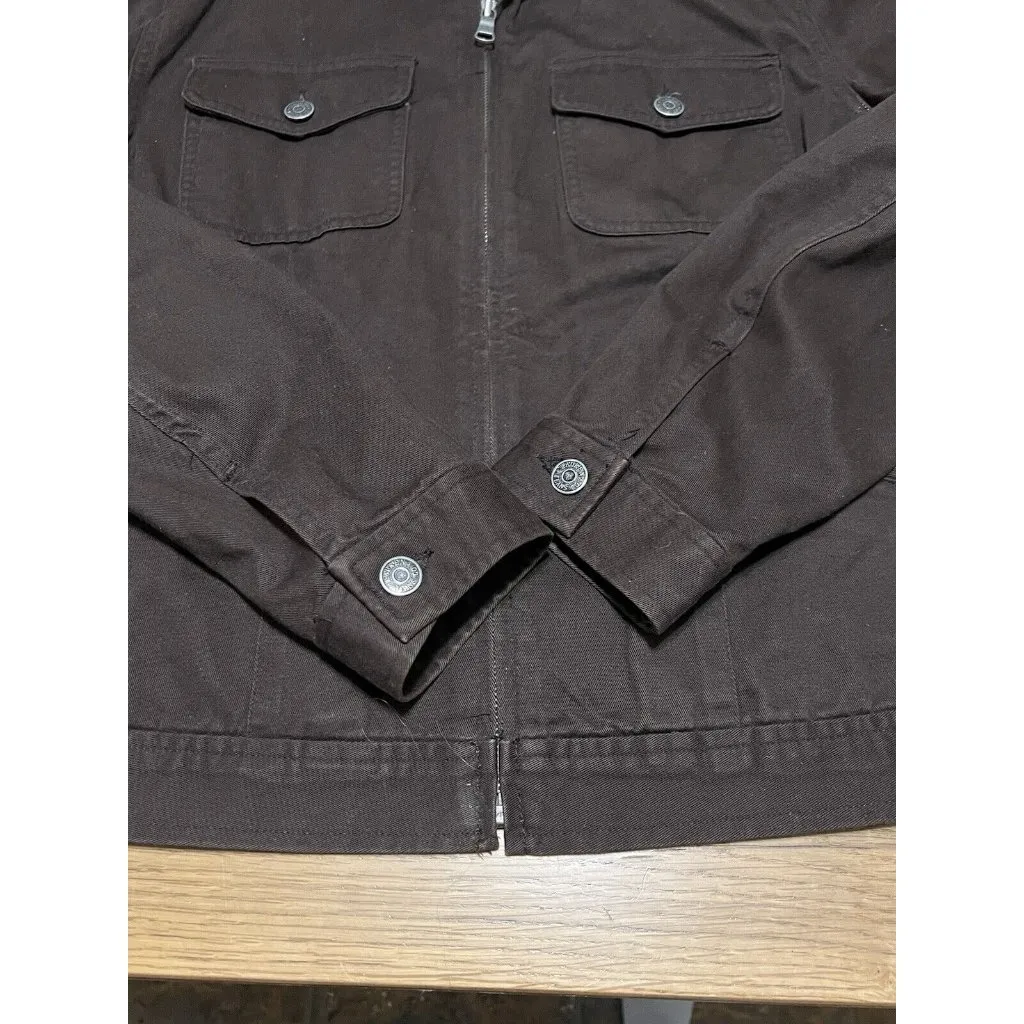 Lauren Jeans Company cropped jacket brown jean jacket size Large Classic Denim - Image 6