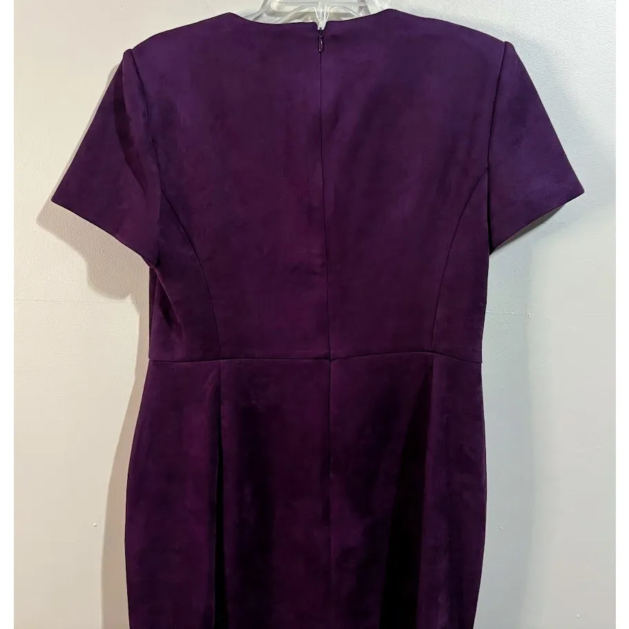 Calvin Klein Eggplant Faux Suede Short Sleeve Sheath Dress Size 12 NWOT - Image 8