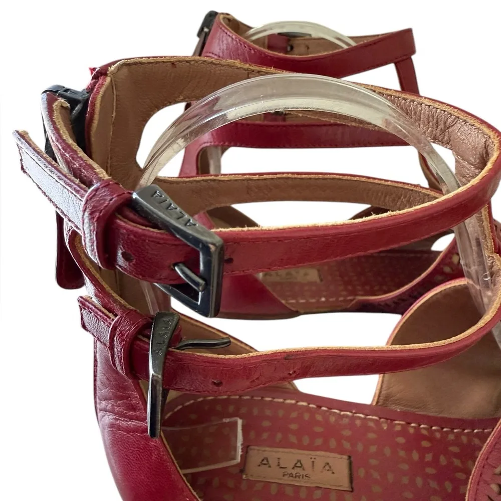 Alaia Gladiator Sandal Size US 9.5 Red - Image 8