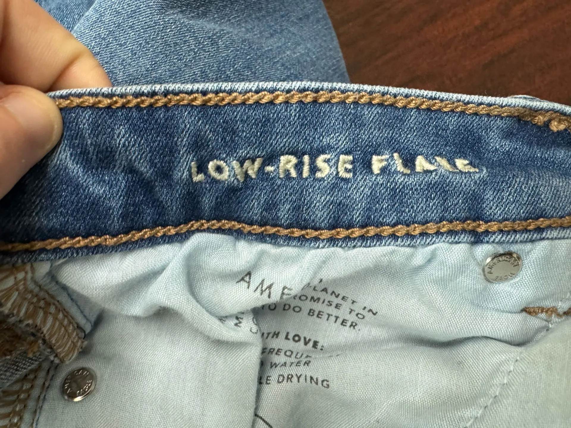 American Eagle Next Level Stretch Low Rise Flare Denim Jeans Size 10 Short - Image 7