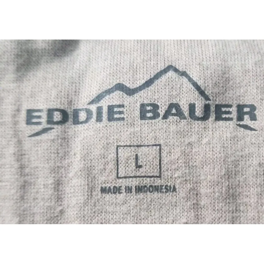 Eddie Bauer Henley Top Long Sleeve Casual Knit Shirt Beige Size L‎ - Image 2
