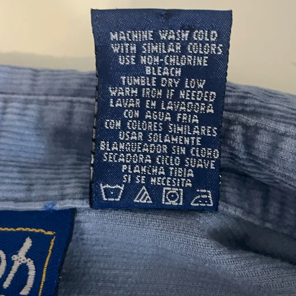 Vtg 90s Disney Winnie The Pooh Eeyore Blue Corduroy Button Up Shirt "Honey" - Image 9