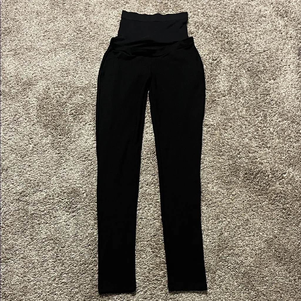 Seraphine Black Over the‎ Bump Straight Leg Slim Trousers Size 4 - Image 2