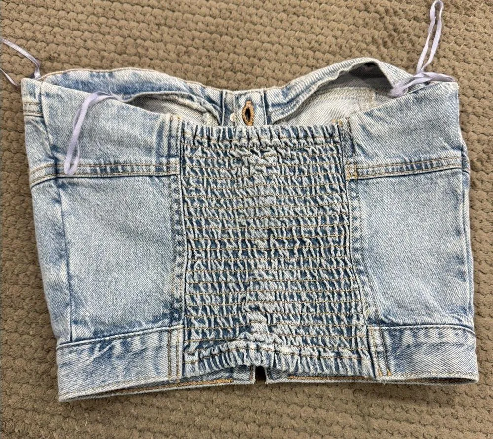 Stylish Denim Bustier Top - Image 3