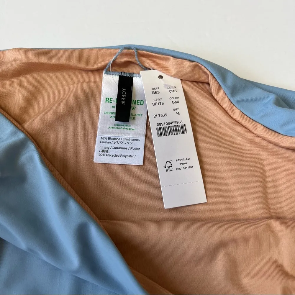 J. Crew High Rise Cheeky Bikini Bottom in Blue Mist Size M New - Image 5