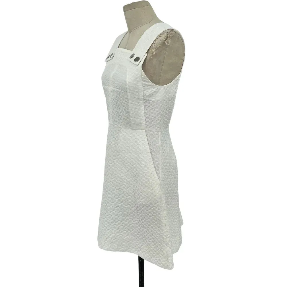 Orla‎ Kiely White Sleeveless Textured Fit & Flare Dress Size US 4 - Image 4