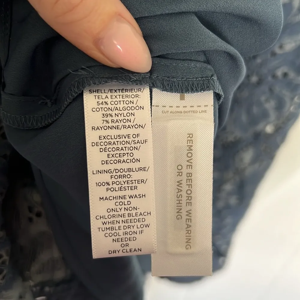 LOFT Ann Taylor Blue Lace Cami Dress Size 0P - Image 8