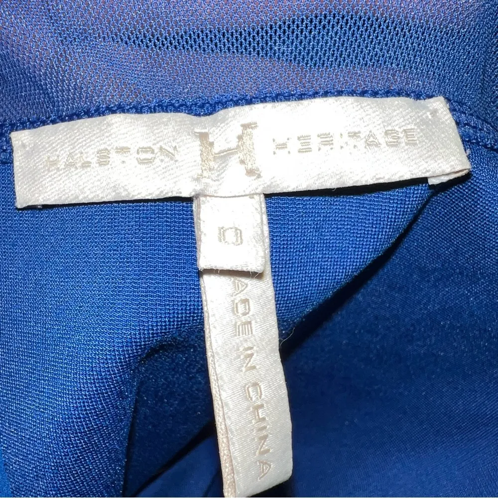 Halston Heritage Women’s Light Royal Blue Short-Sleeve Skater Skirt Dress-Size 0 - Image 10