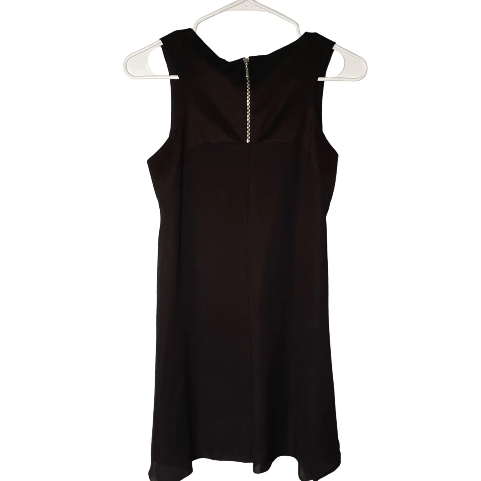 KAY CELINE Black Sleeveless Asymmetrical Tunic Design Zipper Women Size Small - Image 3