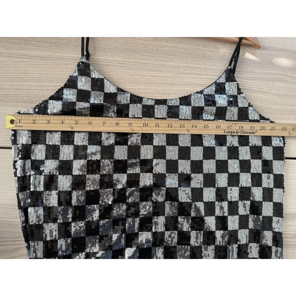 Bar lll Printed Mesh Mock-Neck mini Dress black grey With Side Slit Size Xl - Image 5