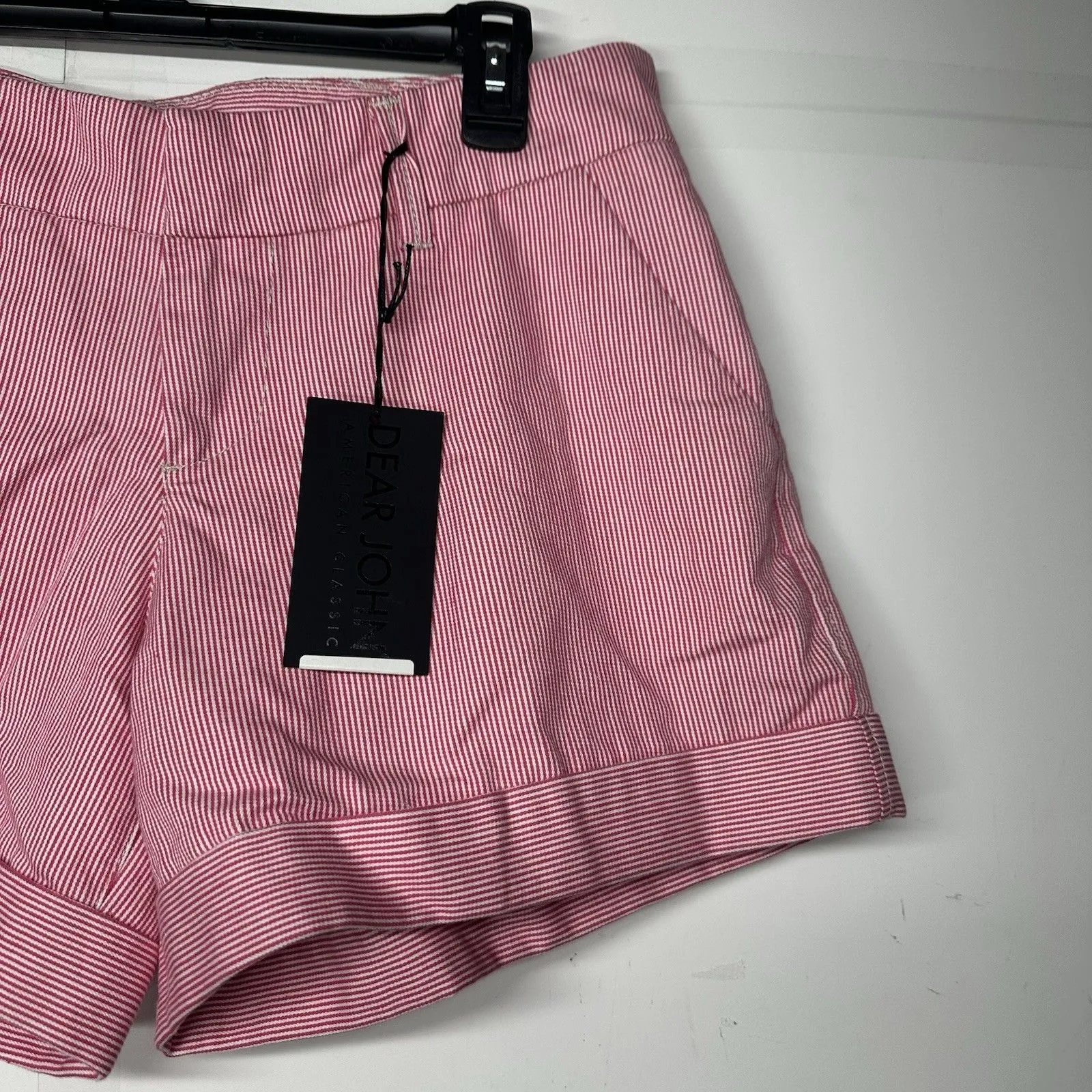 Dear John Women's Size 30 Pink Striped Cuffed Shorts Casual Summer Cotton Blend - Image 4