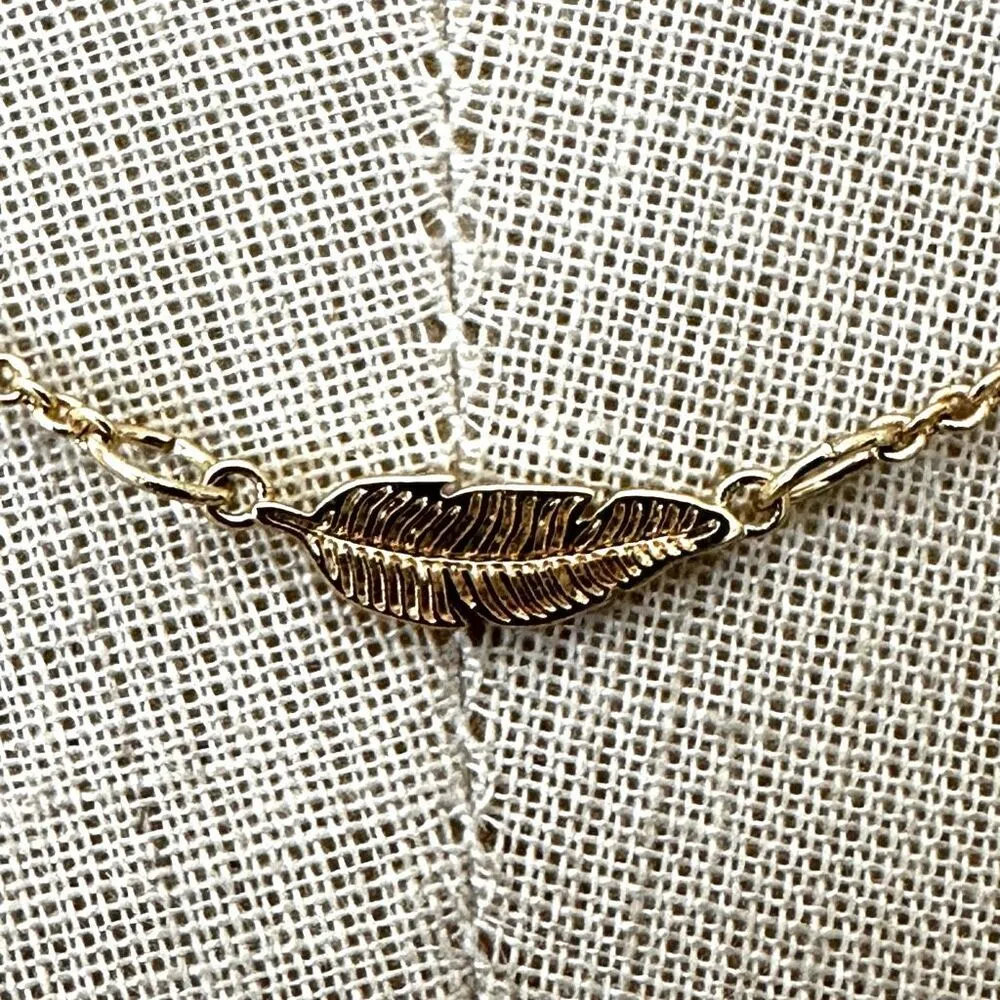 Chasing Light Gold plated Feather Pendant Necklace - Image 3