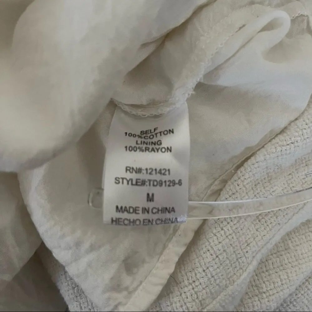 ELLISON Textured Cotton White Tunic Size Medium Lagenlook - Image 7