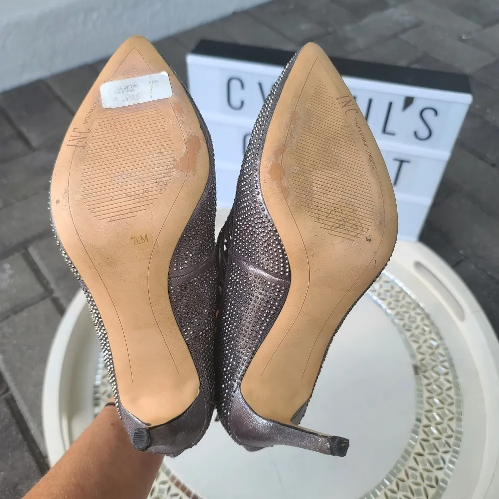 Kacela2 Caged pewter/silver rhinestone high heel booties sz 7.5 - Image 8