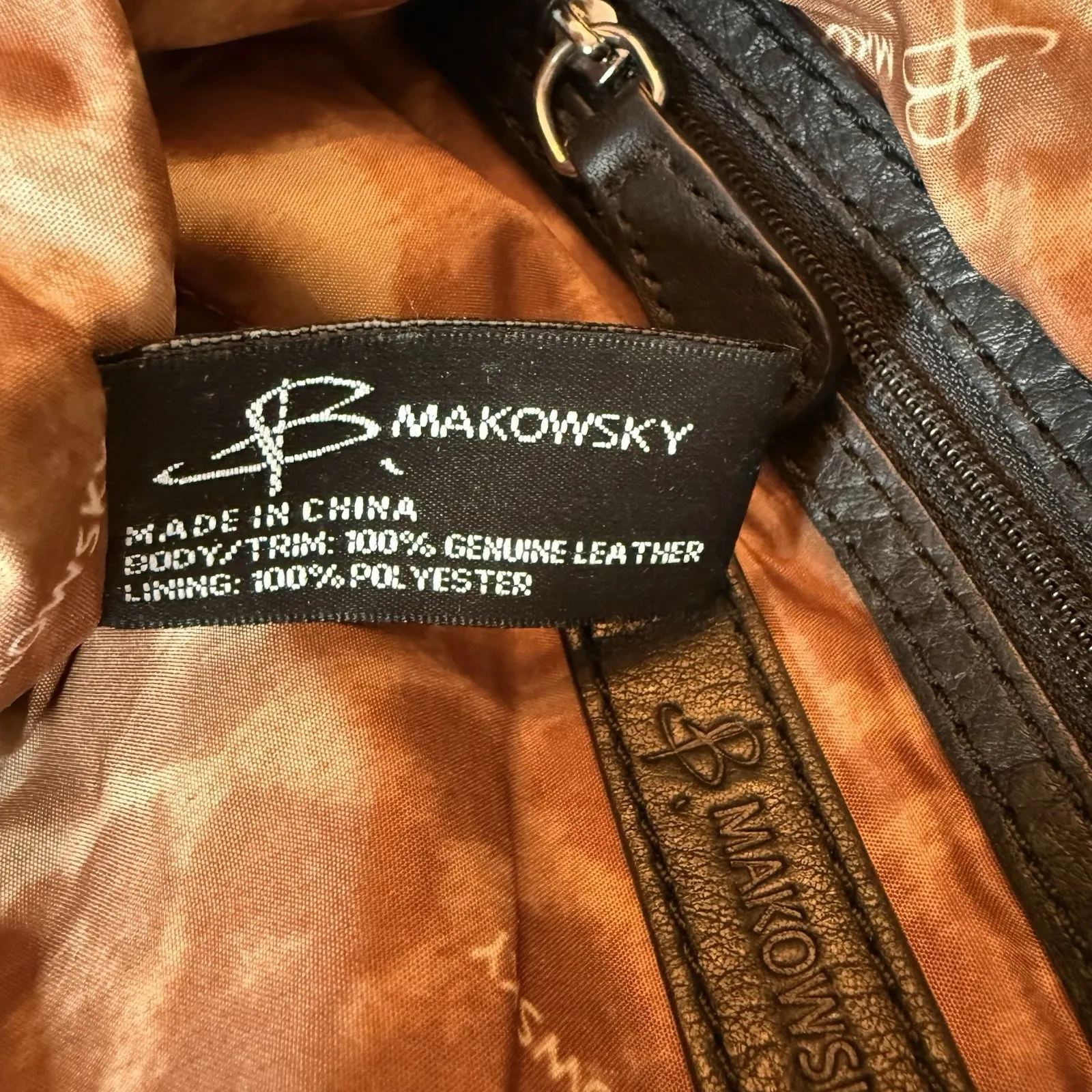 B Makowsky Black Luxurious Leather Shoulder Hobo Bag Purse Satchel Handbag $299 - Image 11