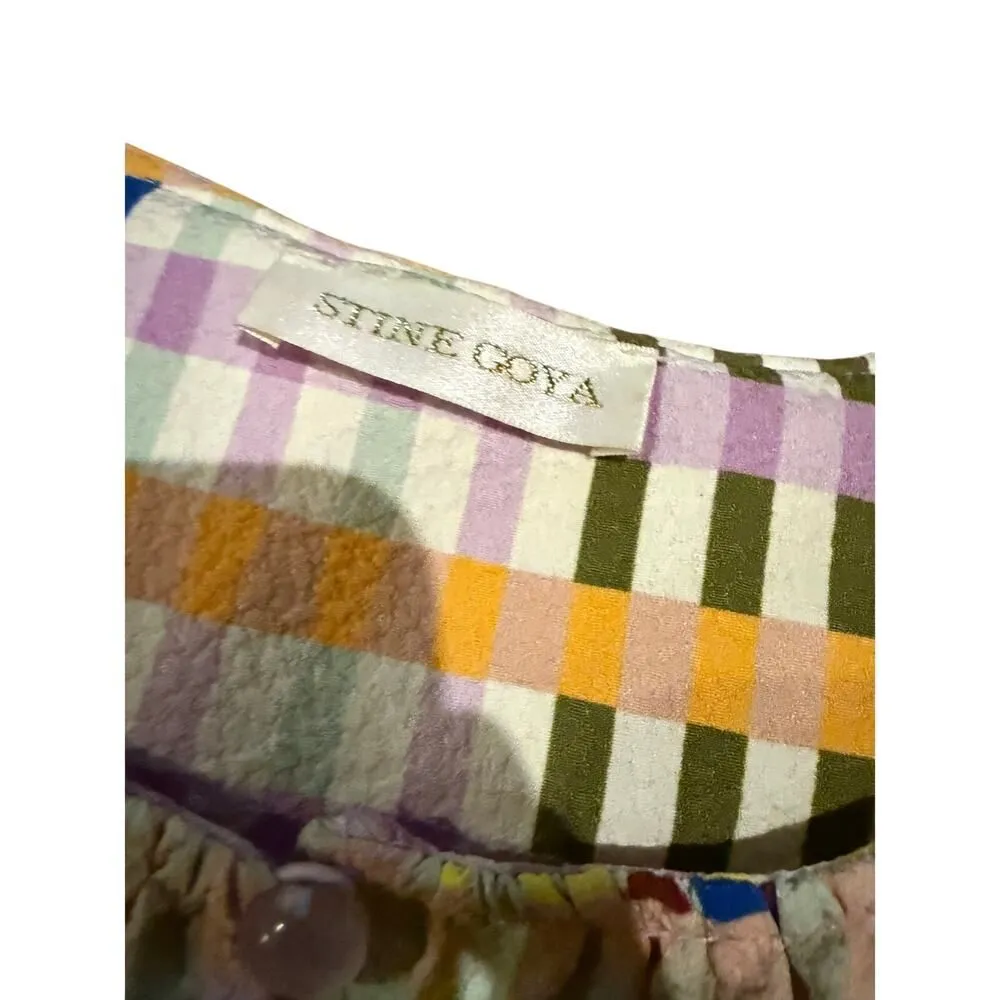 Stine Goya Karin Plaid Blouse Sz. M Size M - Image 7