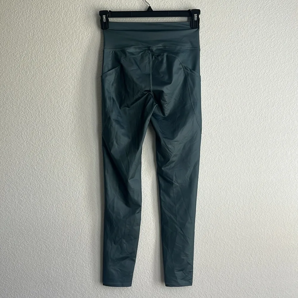 Lauren Ralph Lauren Coated Jersey Leggings, Size S NEW w/Tag $115 Green - Image 5