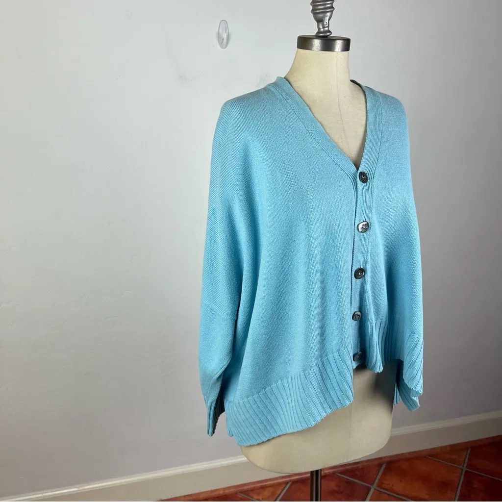 Eskandar Turquoise Boxy Cardigan Blue Size undefined - Image 2
