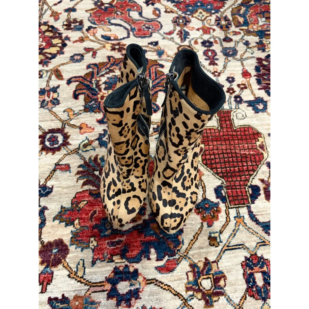 L.A.M.B. Leopard Pony Hair Platform Booties Heels 5.5M Real Fur Gwen Stefani - Image 3
