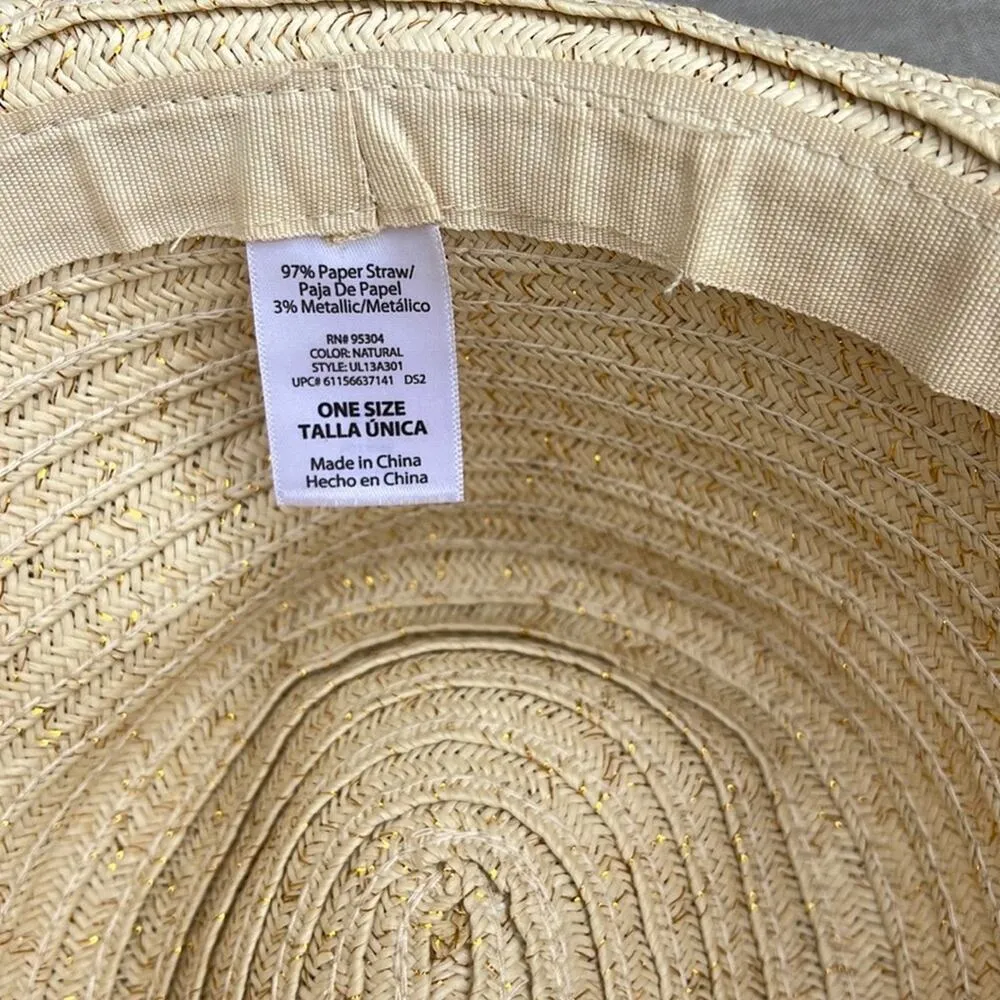 Ladies straw hat with black ribbon band - Image 7