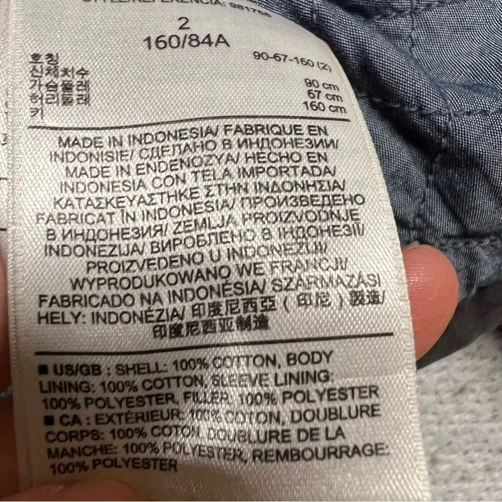 Gap  Dark Gray Charcoal Quilted Cargo Moto Jacket 100% Cotton Size 2 EUC - Image 4