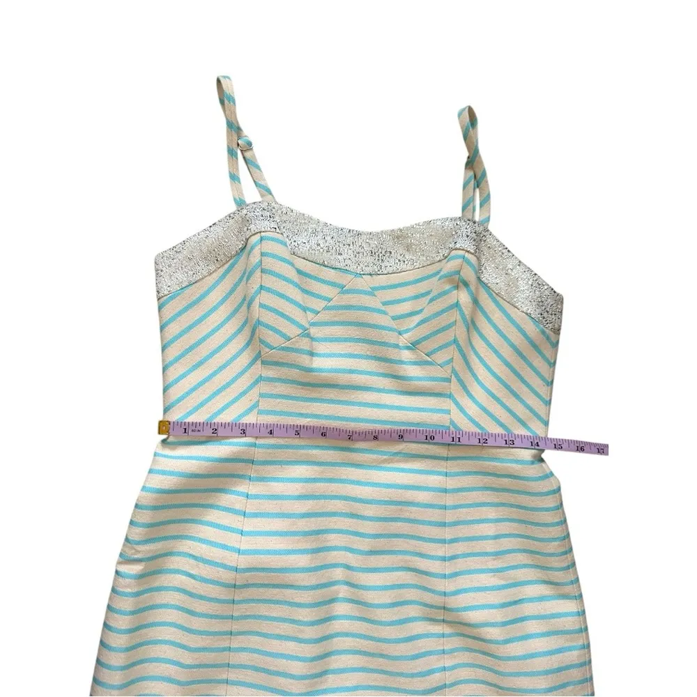 Lilly Pulitzer Remi Blue Horizon Bayview Stripe Metallic Corset Dress Size 6 - Image 8