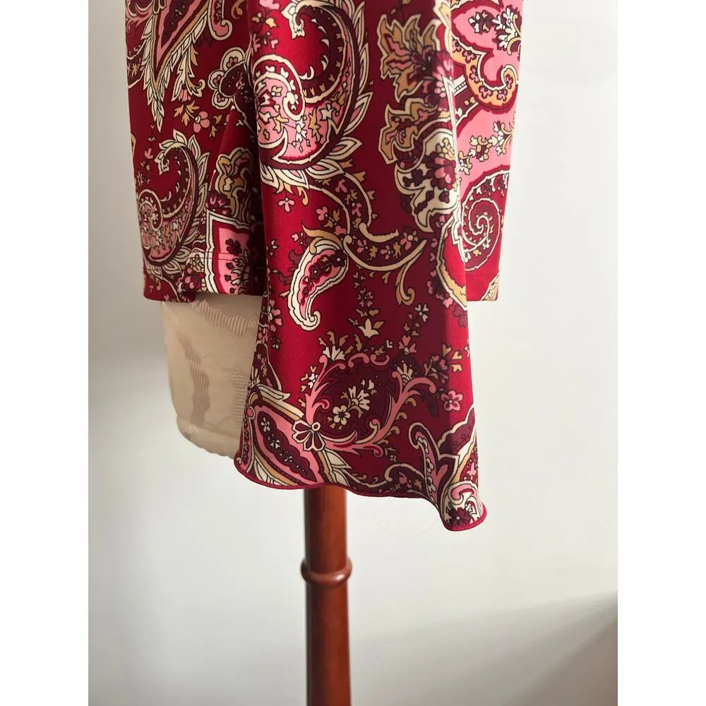 Parallel Women’s Paisley Print Red Blouse Large - Image 5