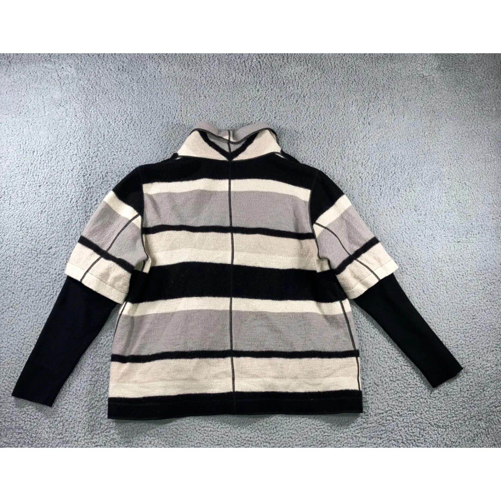 Chicos Wool Jacket Women 3 Neutral Academia Chic Lagenlook Casual US‎ 16 18 - Image 3