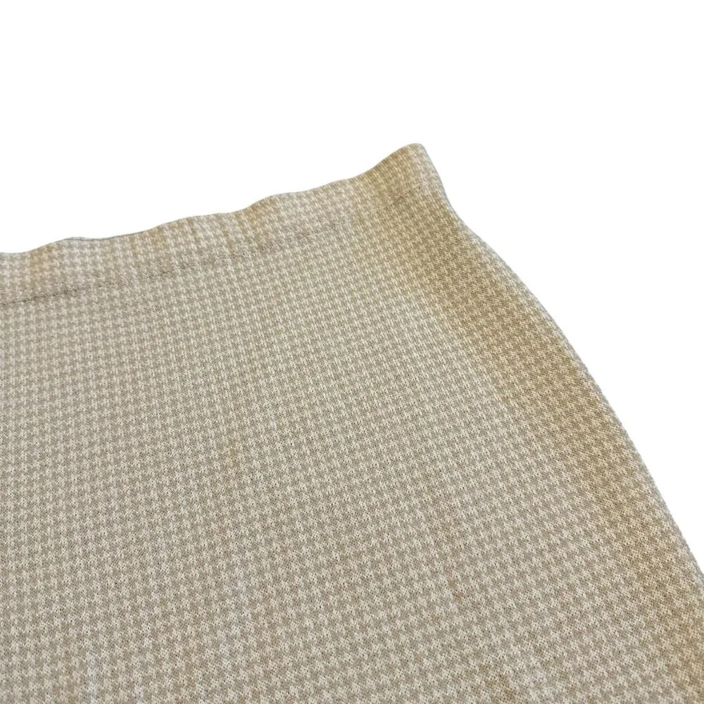 St. John Collection Cream White Houndstooth Pencil Skirt Knit Size 2 Women's - Image 4