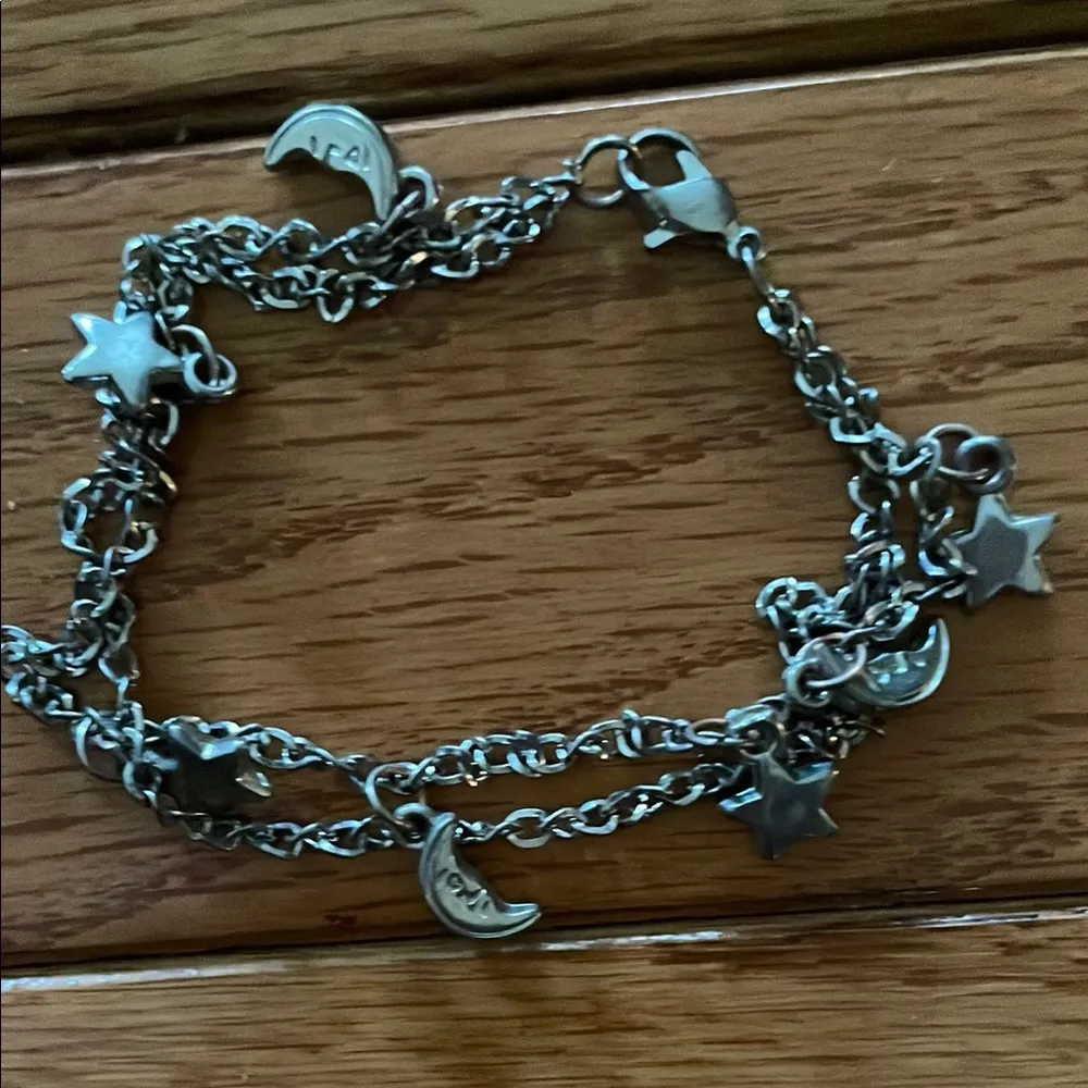 Silver Star and Moon Charm Bracelet - Image 2