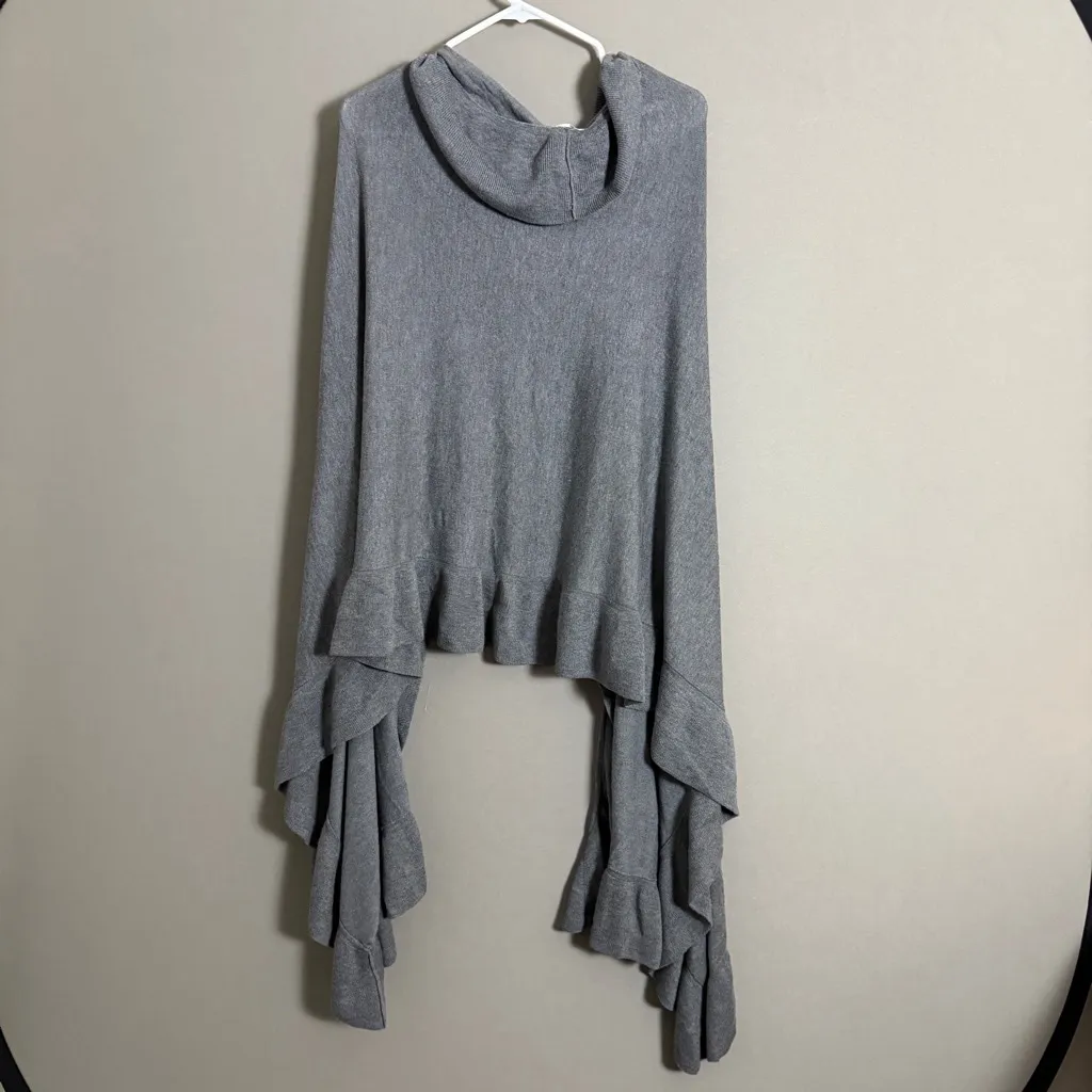 Chico's sz One size gray wrap‎ ruffle open duster sweater NWT - Image 7