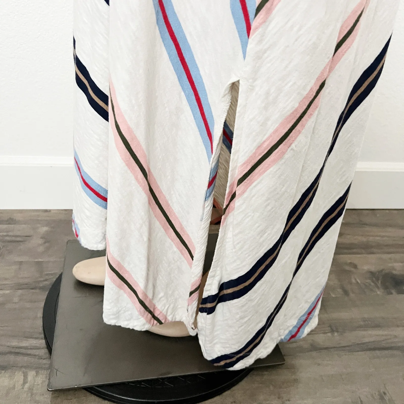 [LOFT] Lou & Grey Striped Slub Jersey Tank Midi Dress Scoop Neck Side Slit Sz XL - Image 10