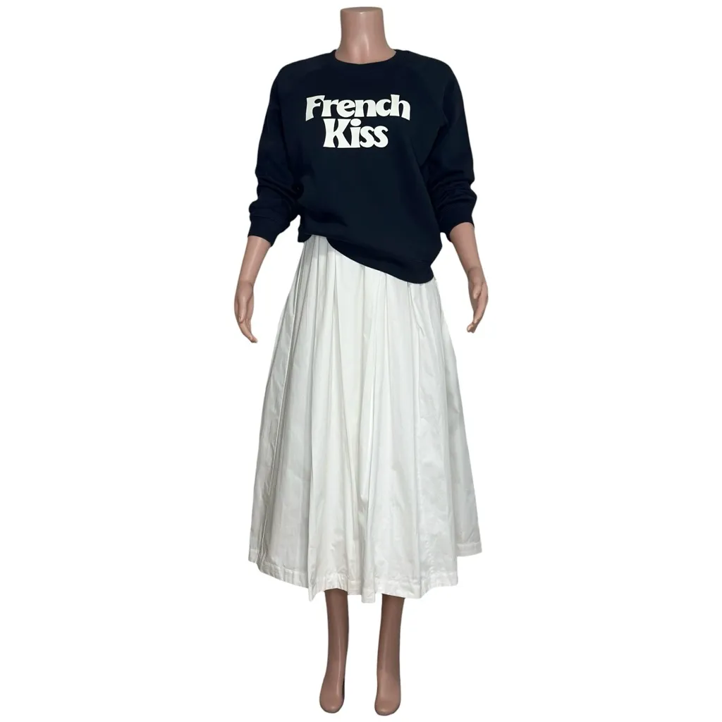 SÉZANE French Kiss Sweathsirt, Navy/Ecru, Small - Image 9