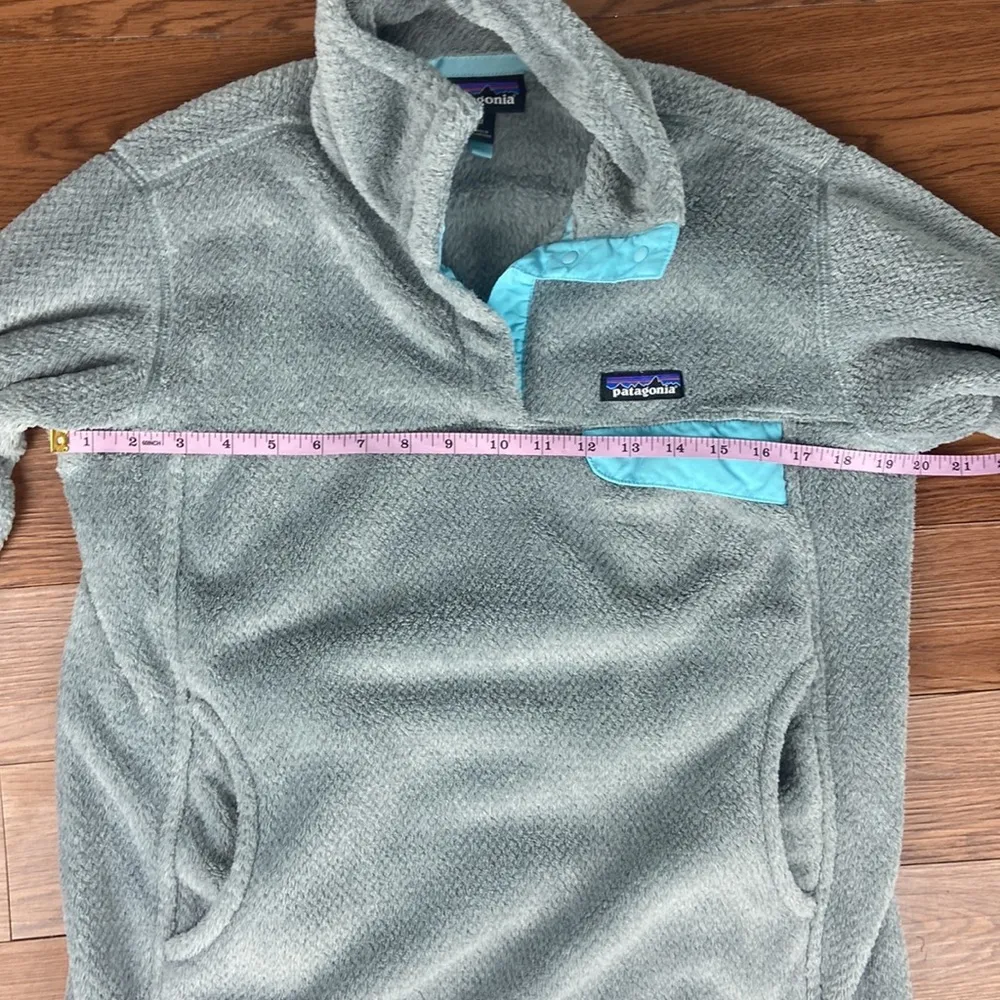 Patagonia Re-Tool Snap-T Pullover Size Medium Tailored Grey/Cuban Blue - Image 12
