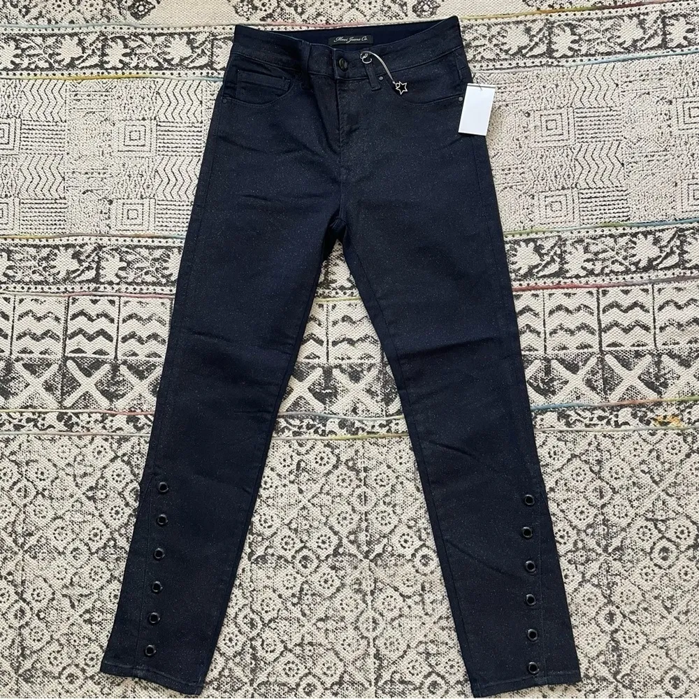 Mavi high rise shimmer grommets skinny ankle jeans size 27 dark blue - Image 12