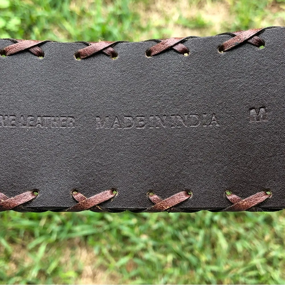 CHICO’S genuine leather brown belt with decorative buckle Medium - Image 6