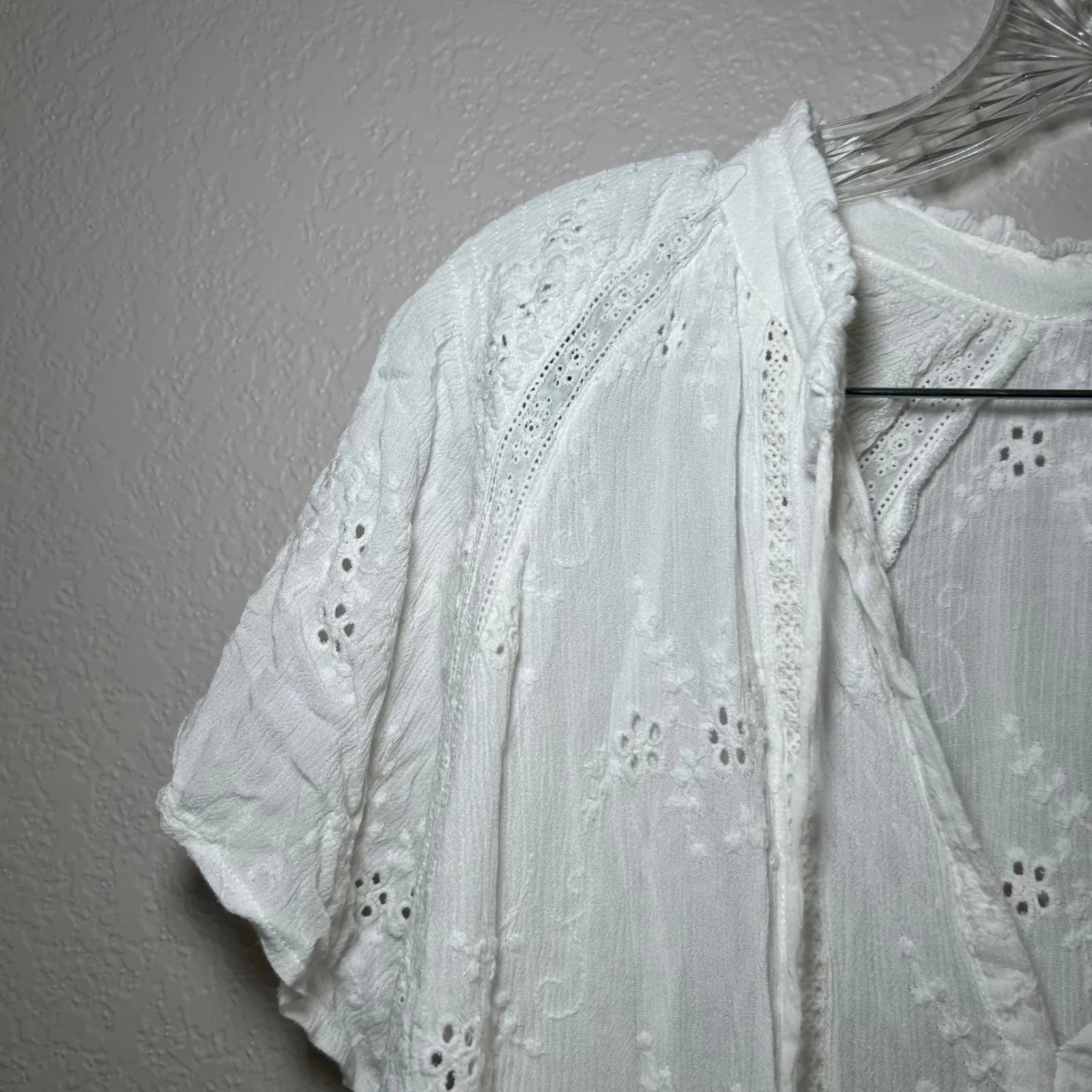 VICI white eyelet dress women's large boho summer beach bridal‎ minimal girly - Image 3