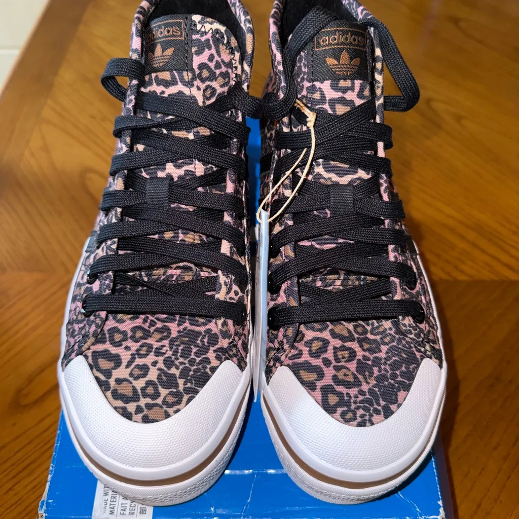 Adidas Nizza Platform Mid Leopard Print Sneakers | NWT | Women’s 6.5 Brown - Image 2