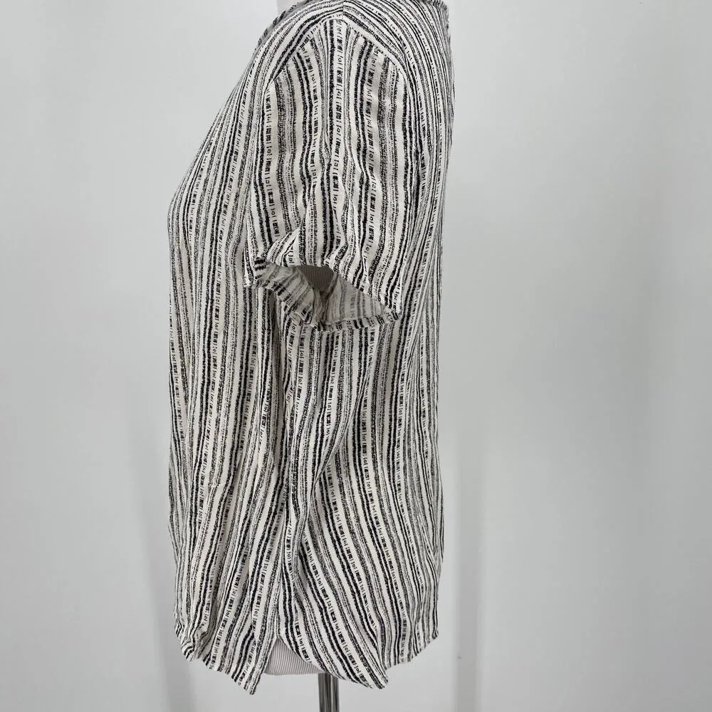 Peyton Jensen Black & White Striped Blouse - Image 4