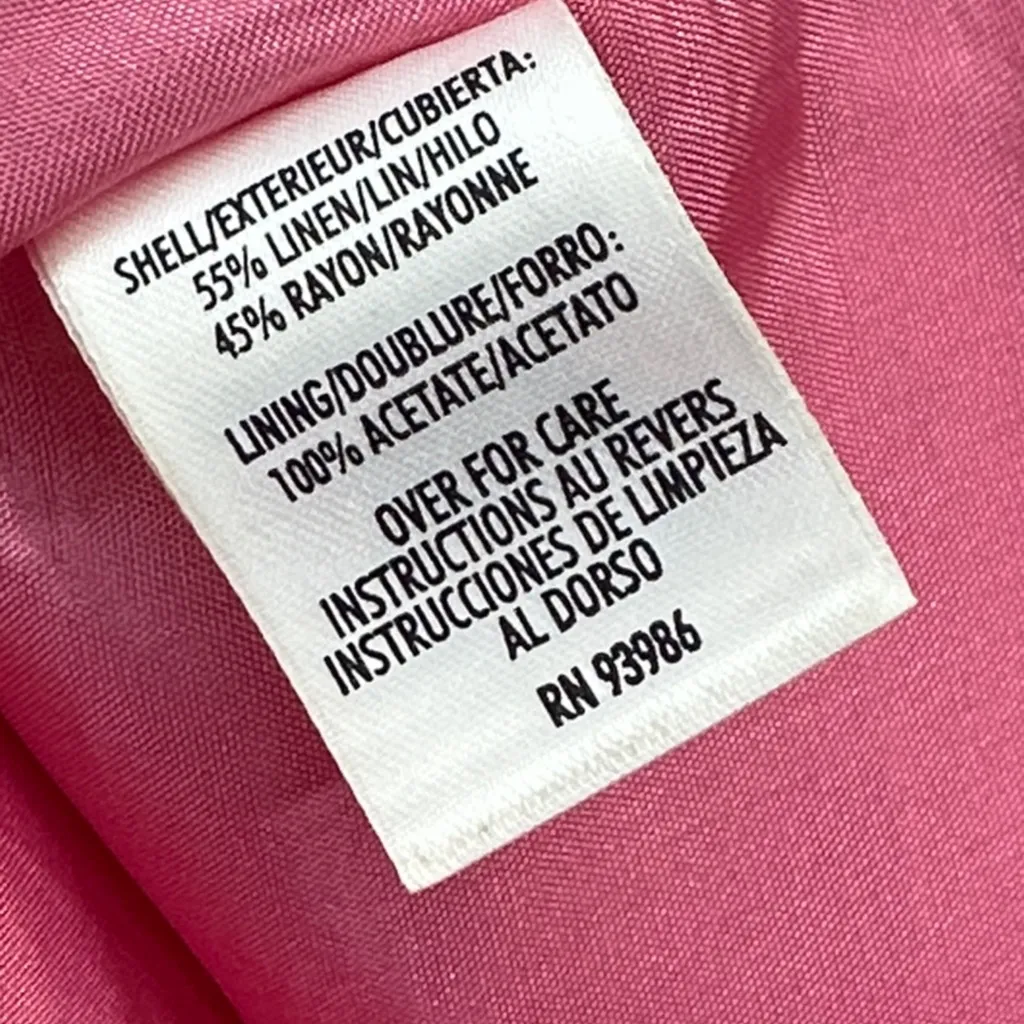 Casual Corner Annex Pink Flounce Hem Skirt Linen Rayon Blend A Line Womens 6 - Image 7