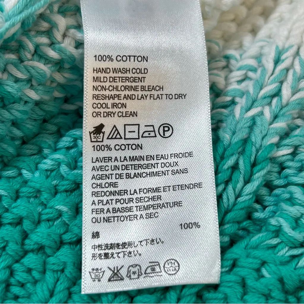 Tommy Bahama  Carmel Cable Ombré Pullover Sweater in Teal Blast Size M NWT - Image 9